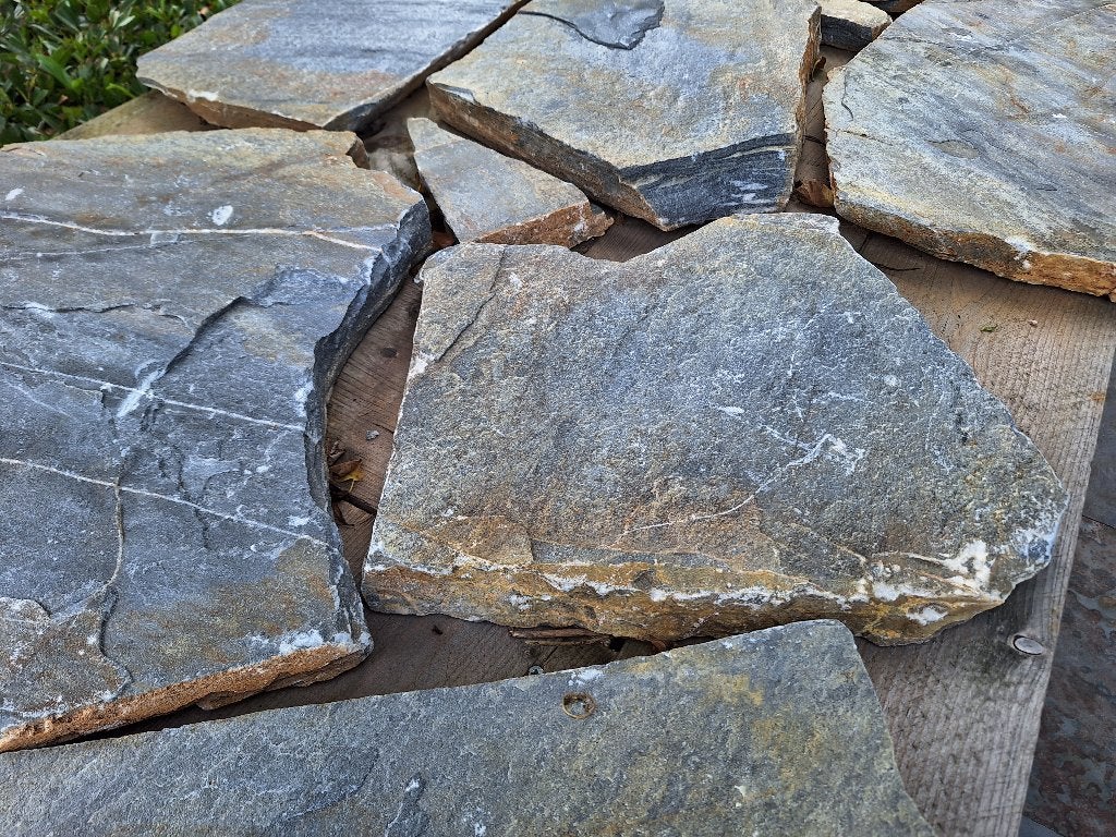 natuursteen flagstones Kavala Blue Kwartsiet, Ophalen of Verzenden, Nieuw, Natuursteen, Terrastegels