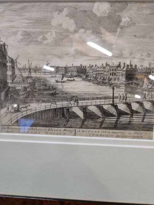 -	Kopergravure de binnen amstel, Ophalen of Verzenden