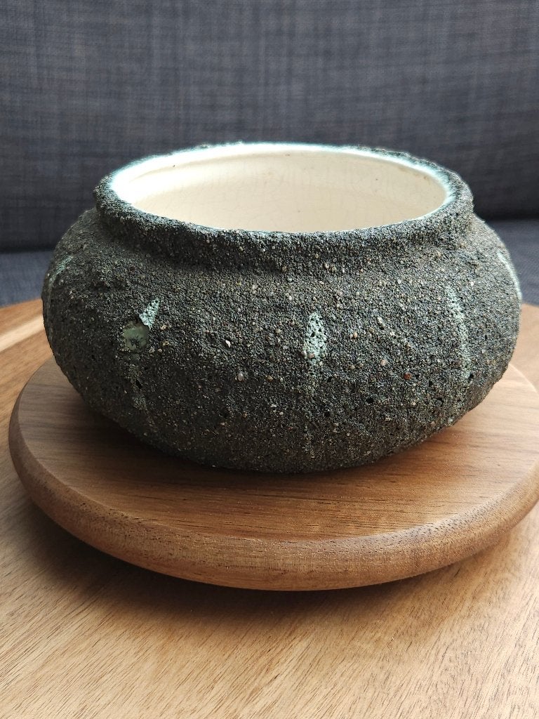 Vintage lava glazuur keramische pot – crater, Verzenden