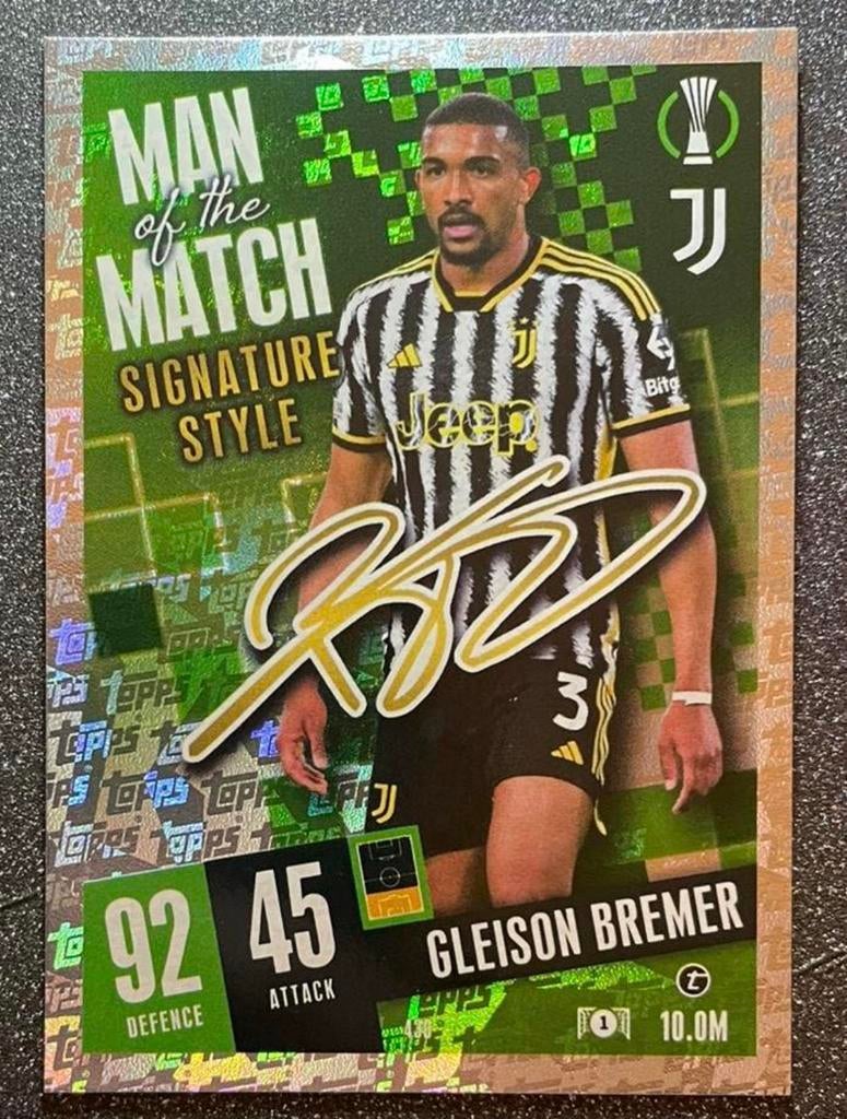 Topps MA 23/24   MotM SIGNATURE STYLE   BREMER   JUVENTUS, Verzenden, Zo goed als nieuw, Plaatje