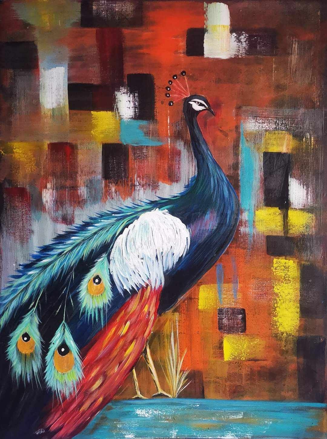 Pauwen #peacock mijn werk, Antiek en Kunst, Ophalen of Verzenden