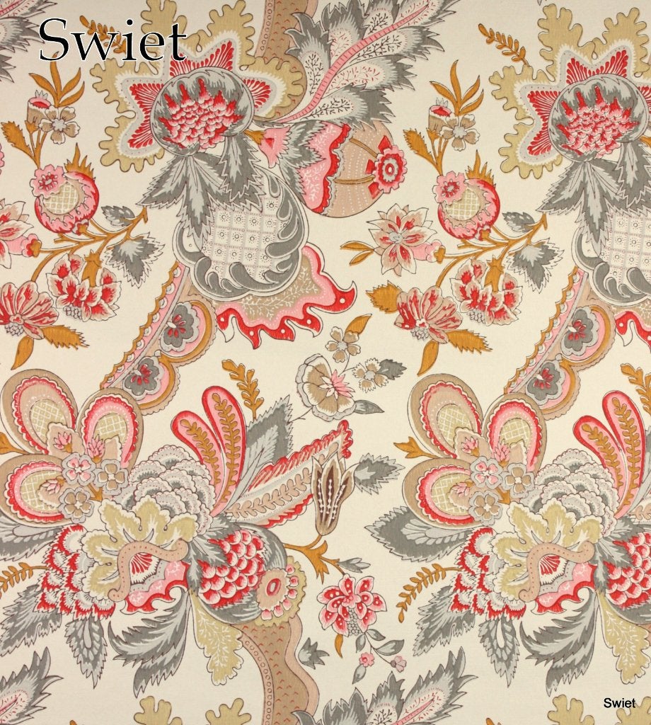 6623 vintage wallpaper blush pink ruby red taupe grey swiet, Ophalen of Verzenden, Beige