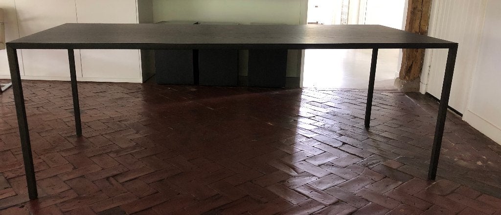 Grote eettafel Slim (zwart), Huis en Inrichting, Tafels | Eettafels, Gebruikt, 100 tot 150 cm, 200 cm of meer, Vijf personen of meer