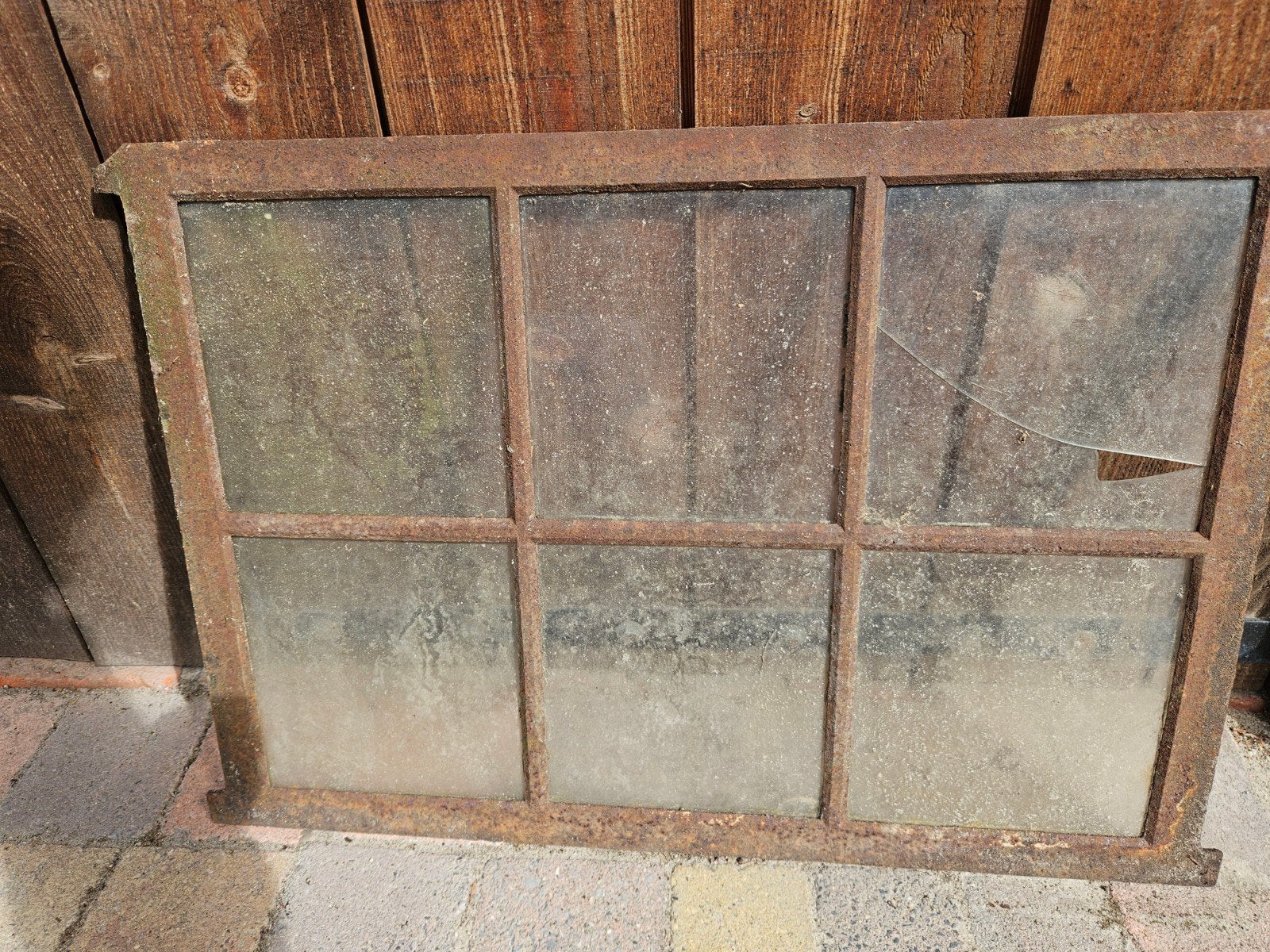 Gietijzeren stalraam 70x51 cm, 1 raampje defect, Doe-het-zelf en Verbouw, Gevelraam of Ruit, Gebruikt, Minder dan 80 cm, Minder dan 80 cm