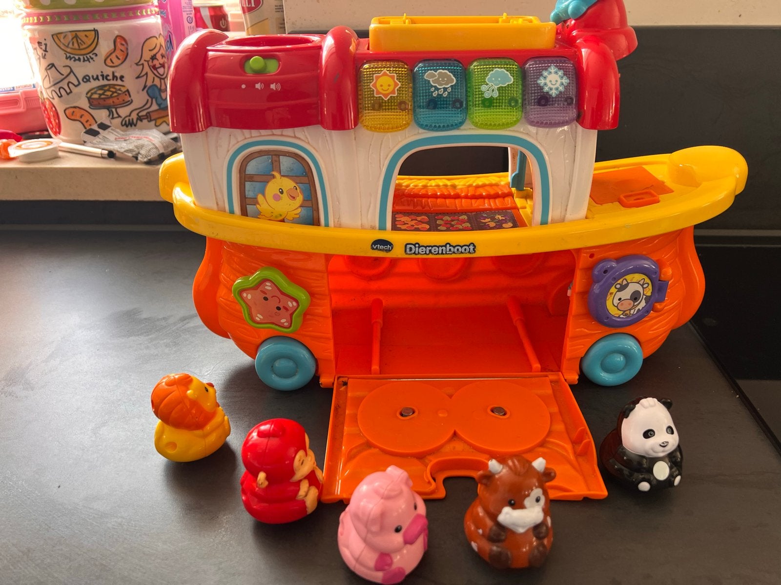 VTech Zoef Zoef Dierenboot met 5 diertjes, Ophalen, Zo goed als nieuw, Overige typen, Met licht