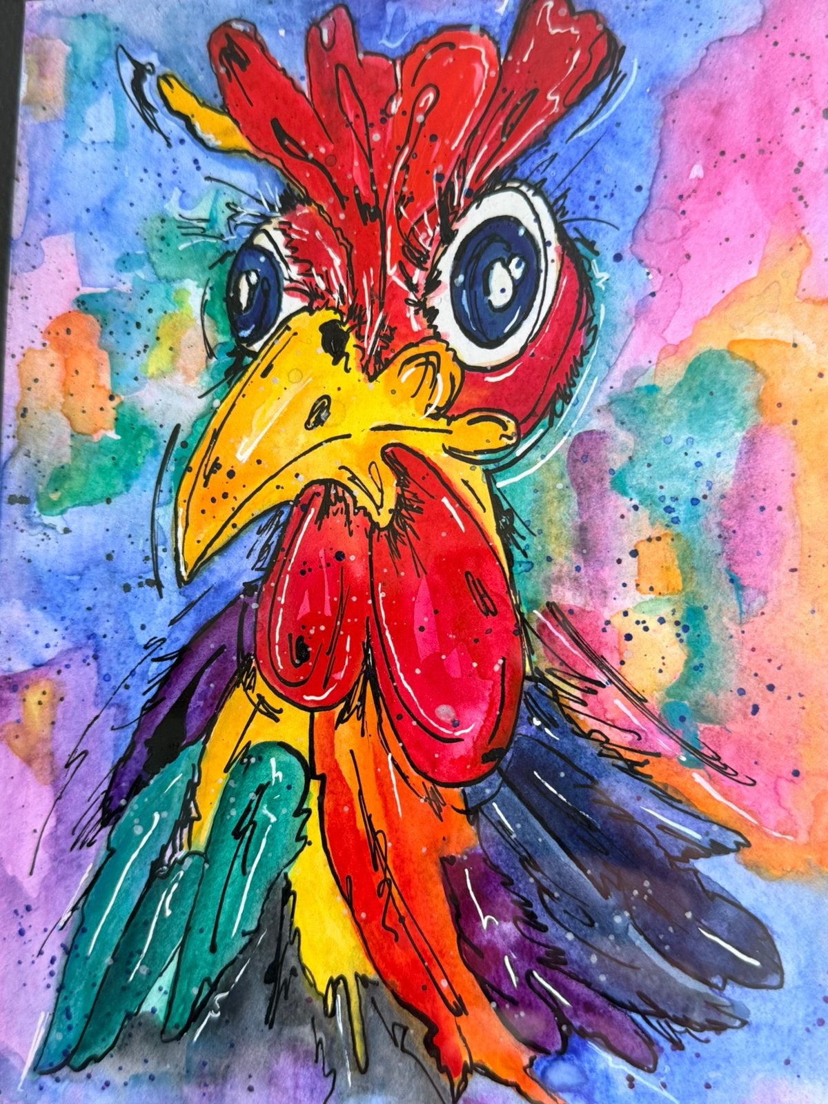 Aquarel Kunst Haan, Antiek en Kunst, Kunst | Schilderijen | Modern, Ophalen of Verzenden