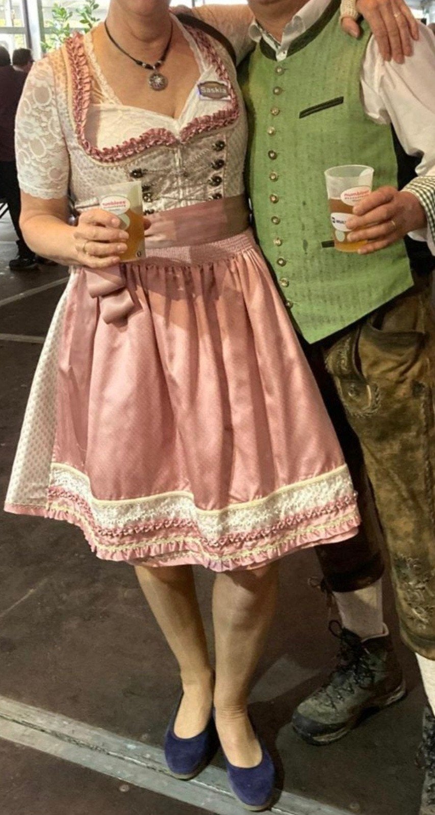 Krüger Dirndl Jurk maat 44, Maat 42/44 (L), Ophalen of Verzenden, Roze, Boven de knie