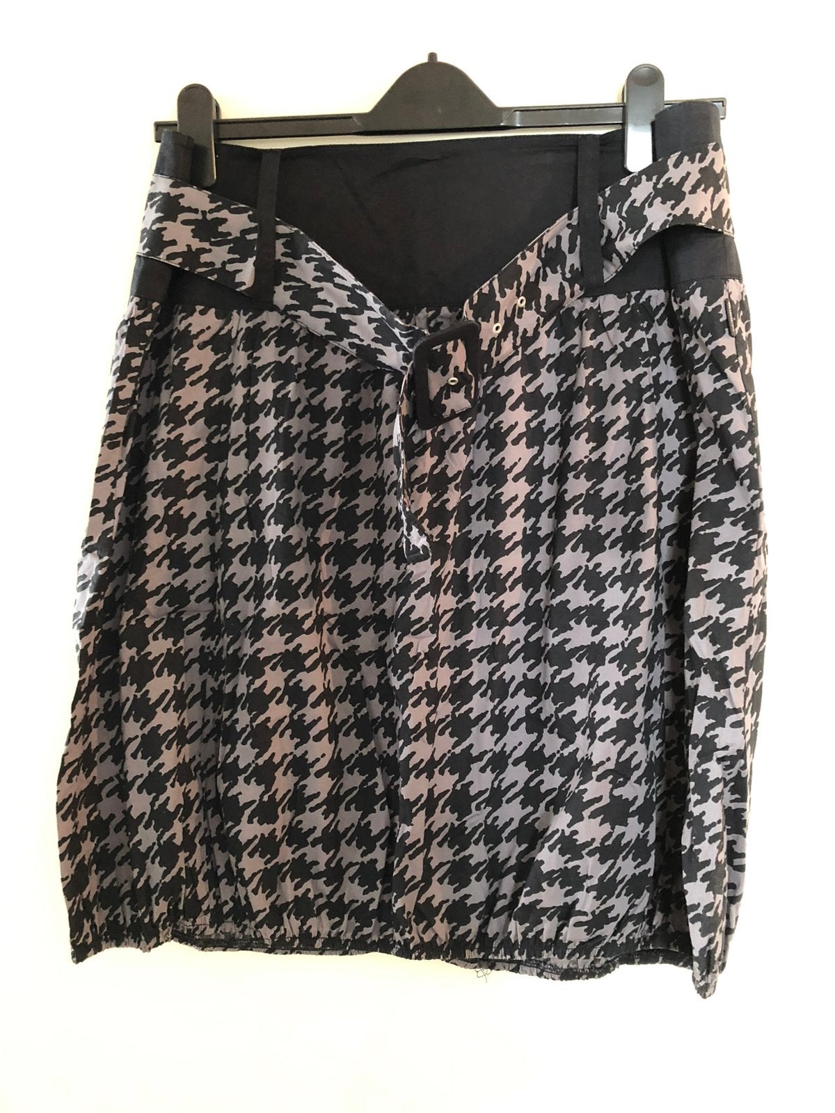 Vintage DEPT rok ruit grijs zwart maat XL, Verzenden, Zwart, Maat 46/48 (XL) of groter, Zo goed als nieuw
