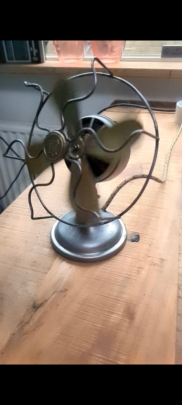 Antieke ventilator - werkend - 220V, Antiek en Kunst, Ophalen of Verzenden