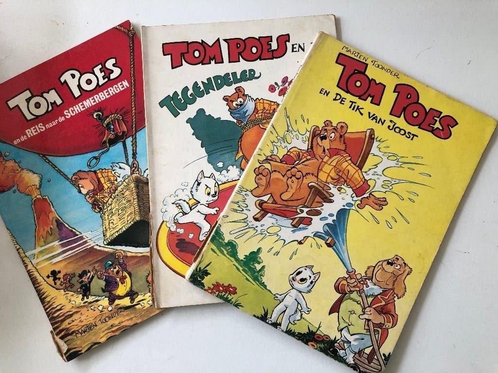 Tom Poes  serie 1974-1985 3 boekjes, Gelezen, Marten Toonder, Verzenden, Meerdere stripboeken