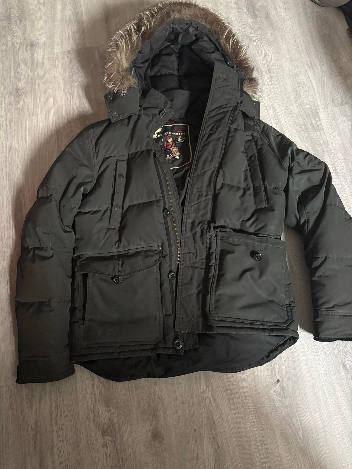Moose Knuckles winterjas Maat M, Kleding | Heren, Ophalen, Zo goed als nieuw, Maat 48/50 (M), Groen