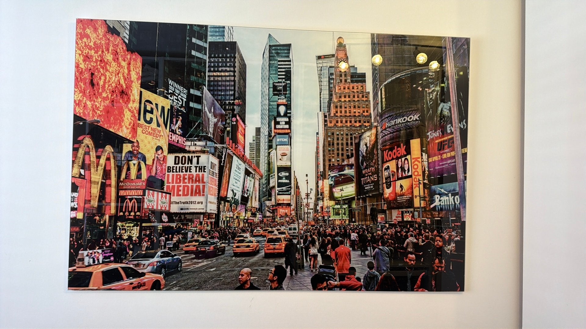 Glasplaat Times Square, Ophalen of Verzenden, Zo goed als nieuw, 100 tot 125 cm, Foto of Poster
