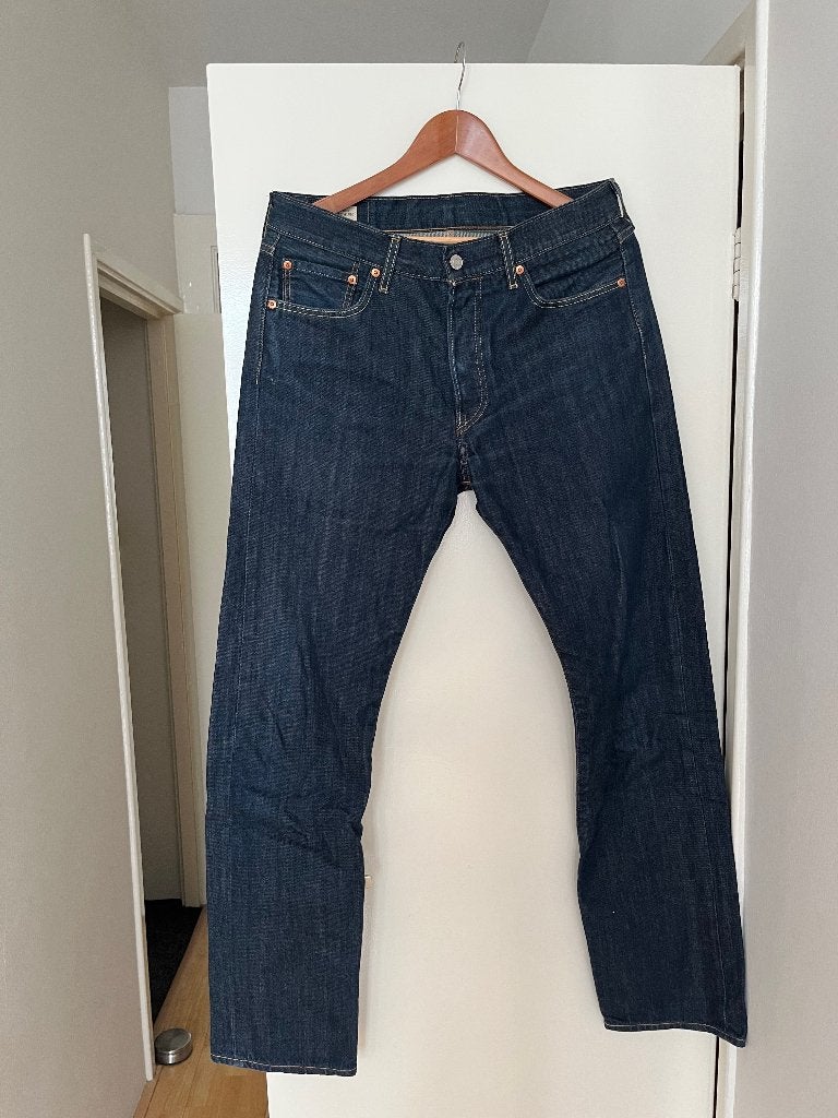 Levis 501 Spijkerbroek 32/34, Blauw, W32 (confectie 46) of kleiner, Ophalen of Verzenden, Zo goed als nieuw