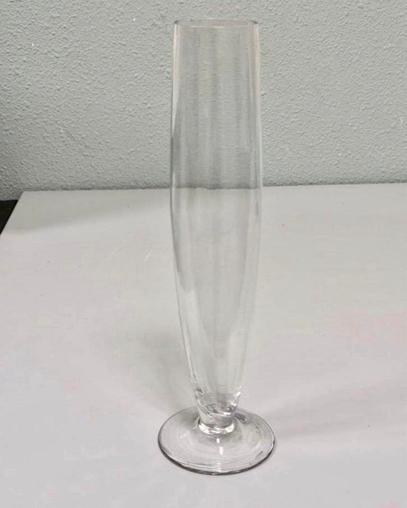 Vintage glazen vaas 30 cm hoog – helder glas bloemenvaas, Ophalen of Verzenden