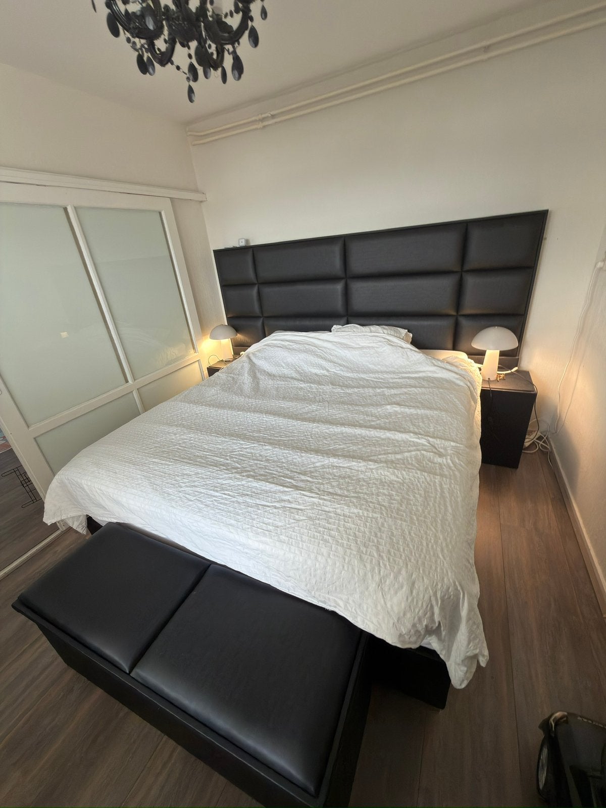 Eric kuster style boxspring bed 180x200, Huis en Inrichting, Ophalen, Zo goed als nieuw, Tweepersoons