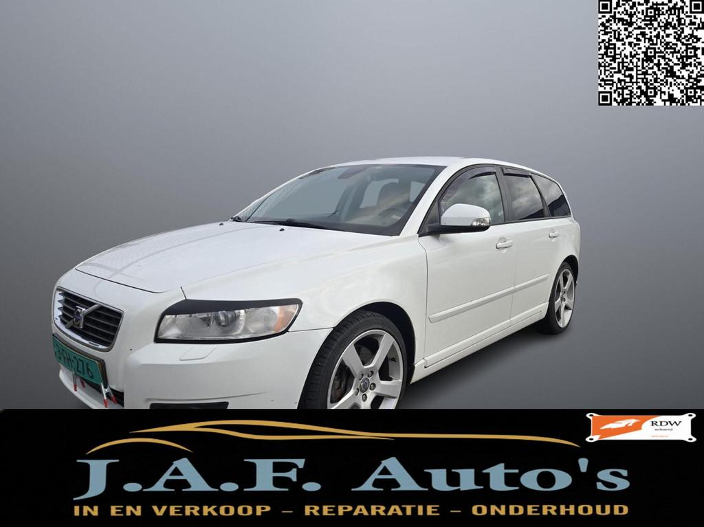 Volvo V50 2.4 D5 Edition II Leder apk mooie auto !, Auto's, Voorwielaandrijving, 179 pk, Wit, 154 €/maand