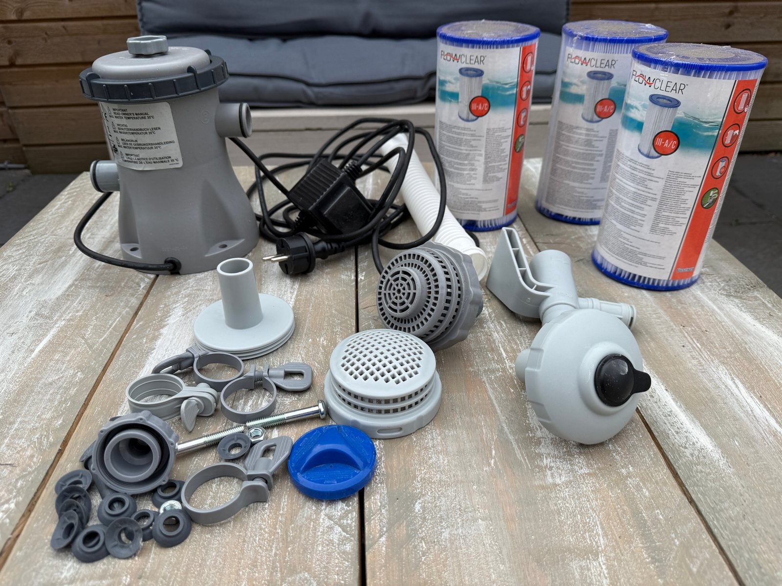 Bestway Flowclear Zwembadpomp met filters accessoires, Tuin en Terras, Zwembad-toebehoren, Ophalen of Verzenden, Gebruikt, Zwembadpomp