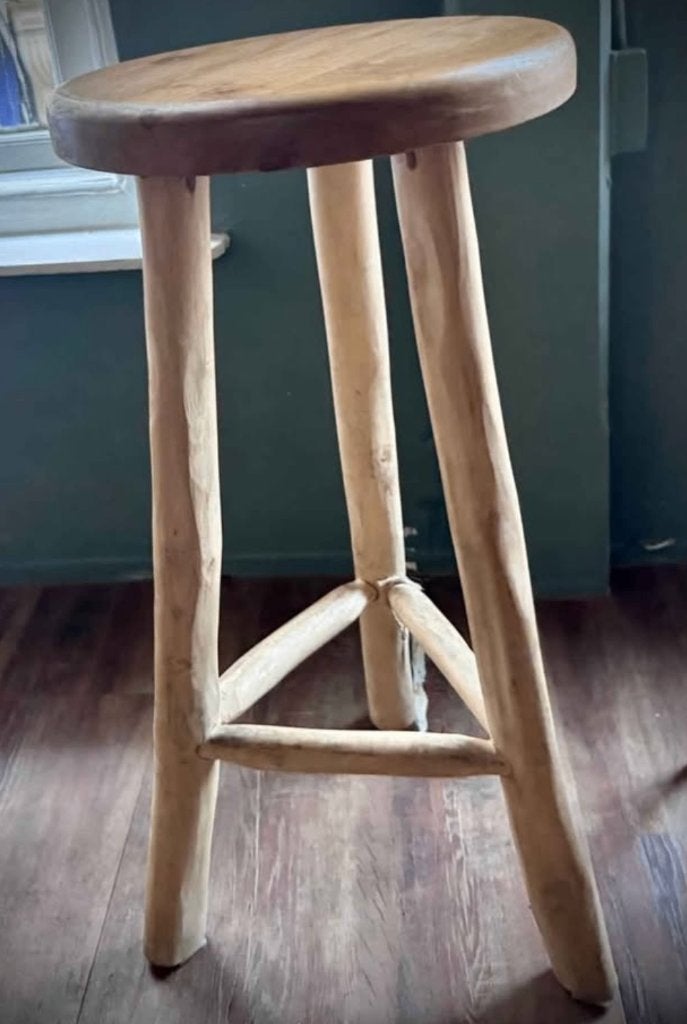 Solid Teak Bar Stools €30 each, 1 kruk, Ophalen, 60 tot 90 cm