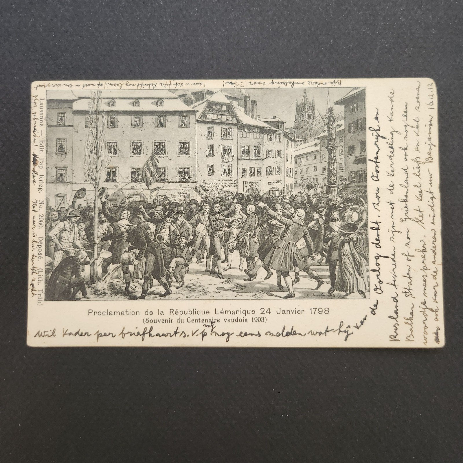 1903 Ansichtkaart Proclamatie van de Lémanique Republiek, Verzamelen, Verzenden, Voor 1920, Gelopen, Frankrijk
