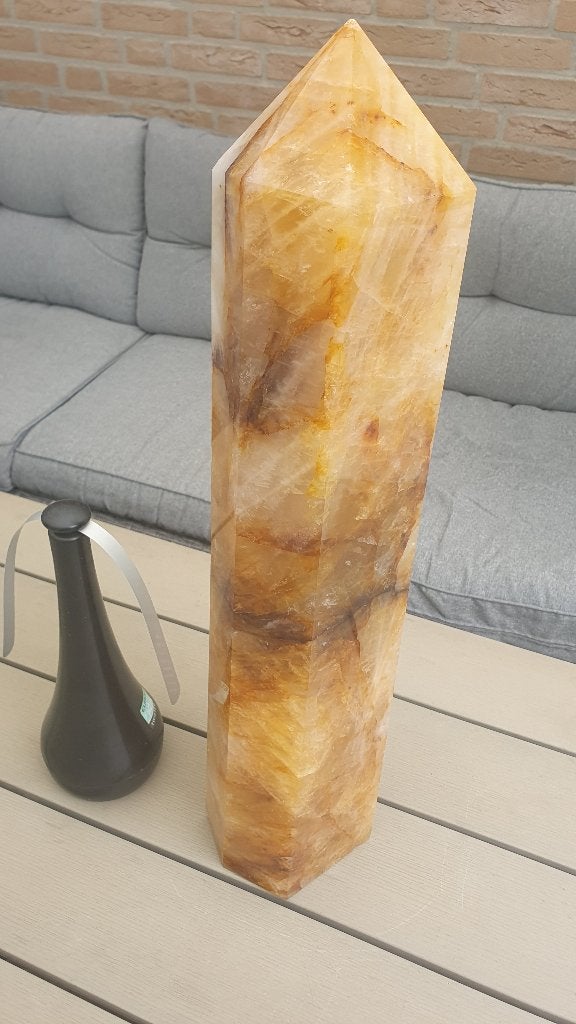 Gigantische Golden Healer Obelisk 12.9KG - Prachtig Mineraal, Ophalen, Mineraal