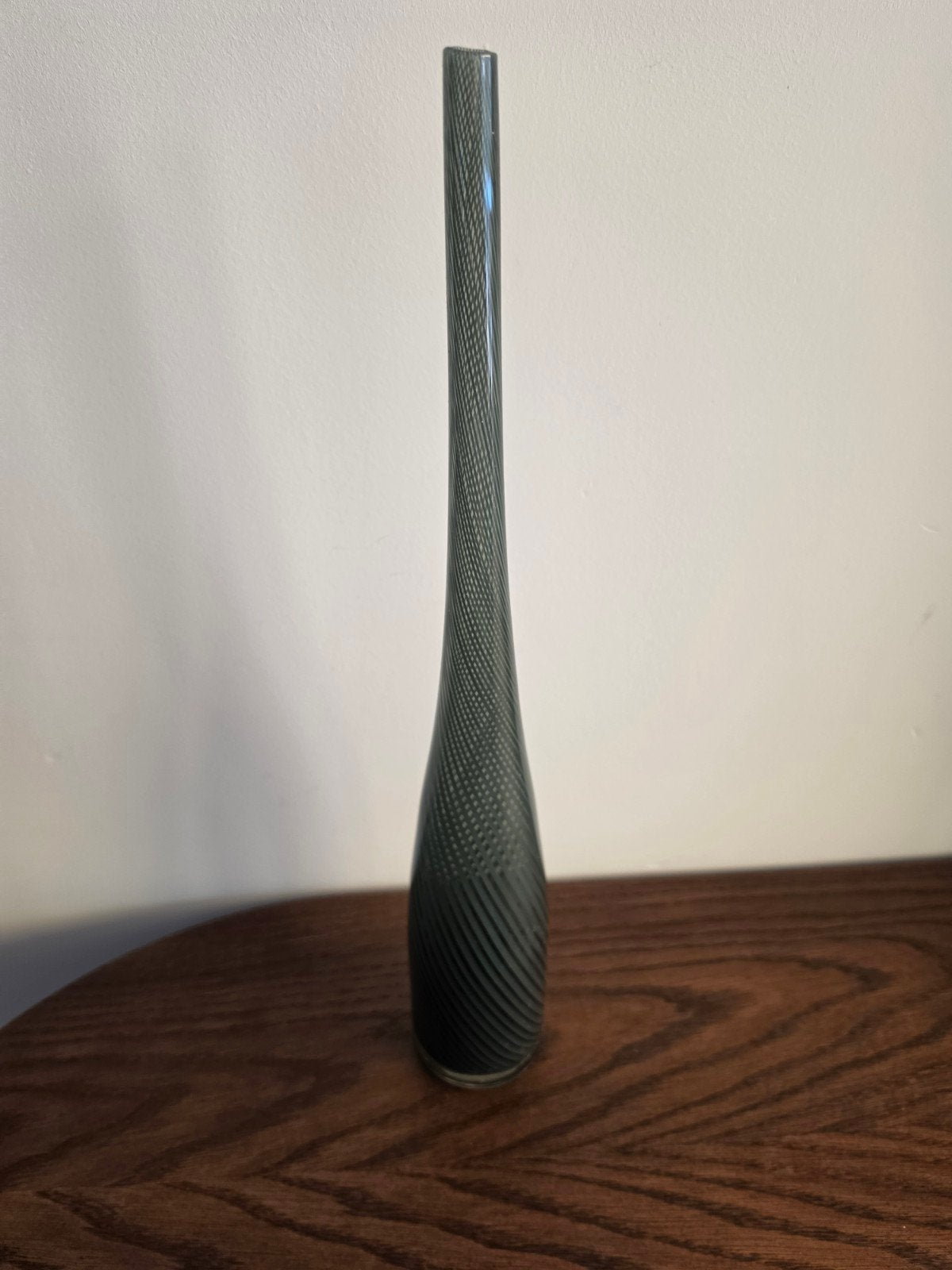 vintage murano vaas mezza filigrana techniek, Huis en Inrichting, Woonaccessoires | Vazen, Handgemaakt, Ophalen of Verzenden, Grijs