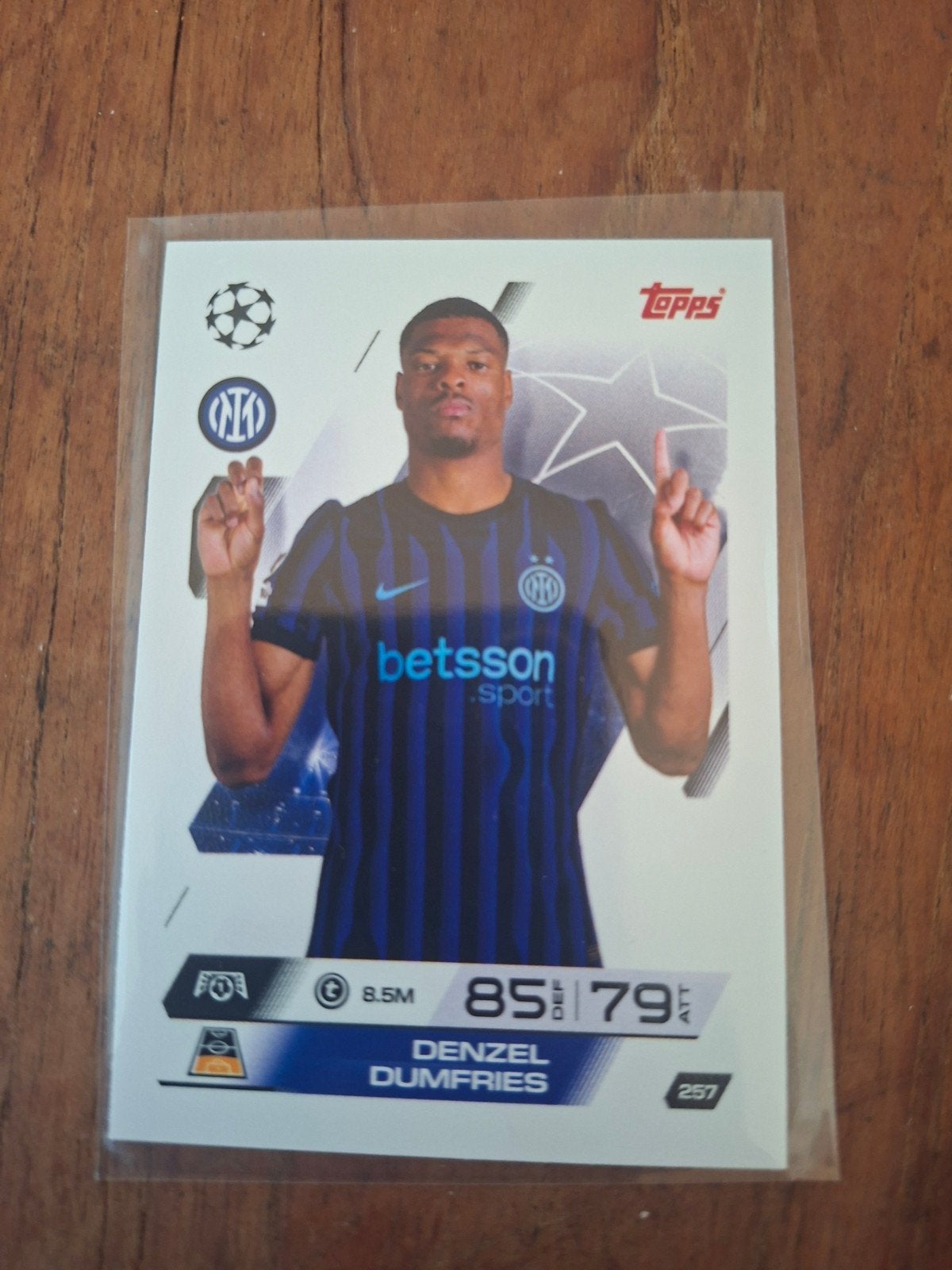 Denzel Dumfries Topps Champions League Spelerskaart, Ophalen of Verzenden, Zo goed als nieuw, Buitenlandse clubs, Spelerskaart
