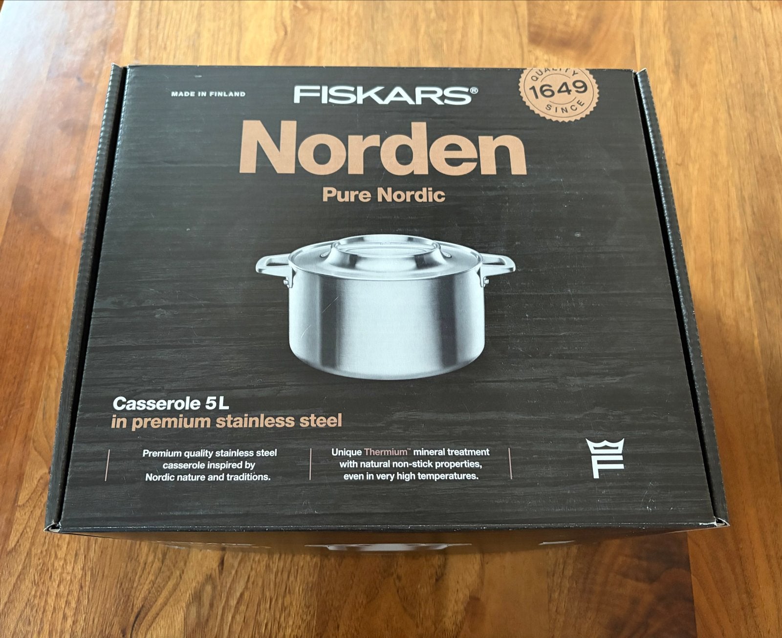 Inductie pan 5L Nieuw van fiskars norden, Antiaanbaklaag, Nieuw, Ophalen of Verzenden, Rvs