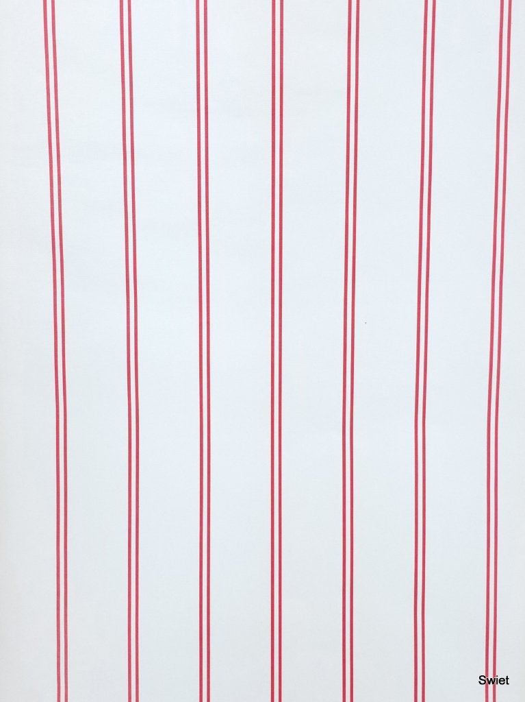 4752 Rood oud krijtstreep behang vintage klassiek 80s swiet, Ophalen of Verzenden, Wit