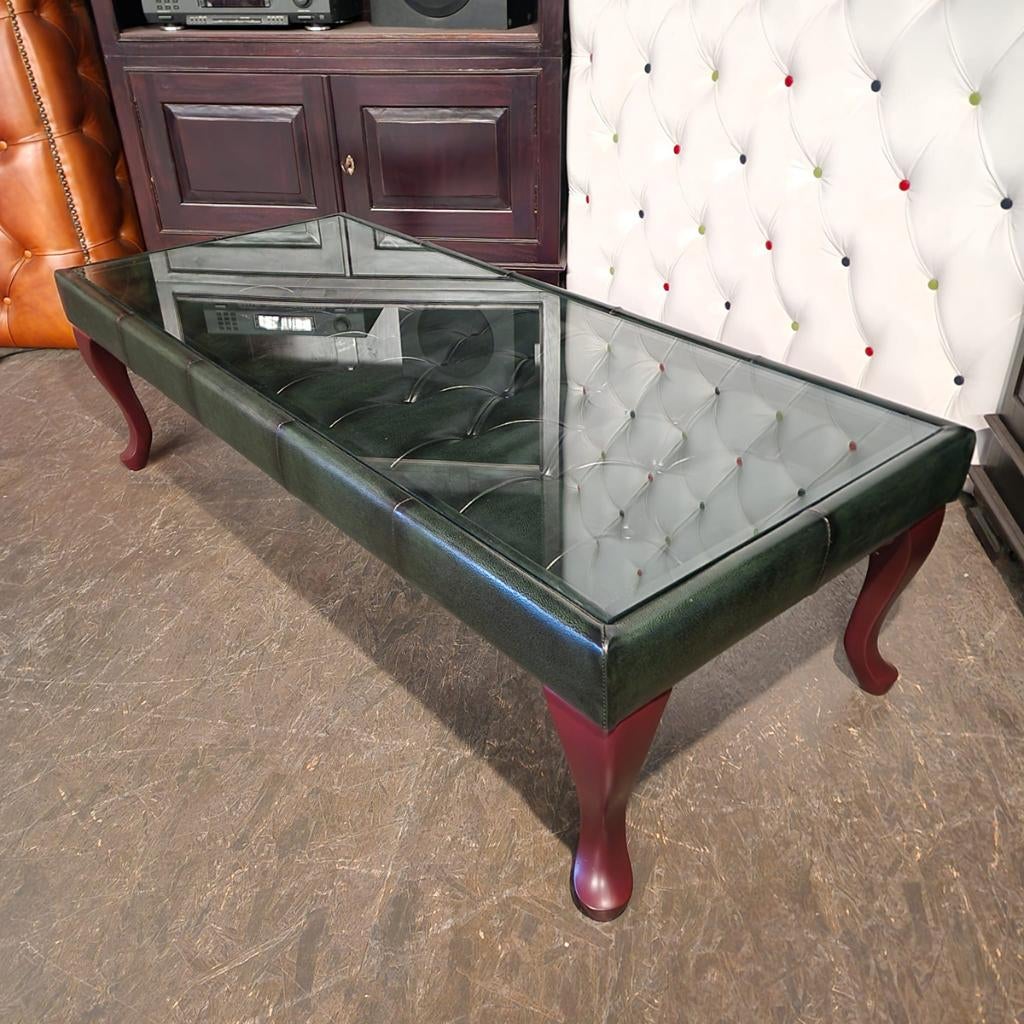 Chesterfield Leeds salontafel antiek groen | Nieuw!, Huis en Inrichting, Tafels | Salontafels, Ophalen, 100 tot 150 cm, Klassiek