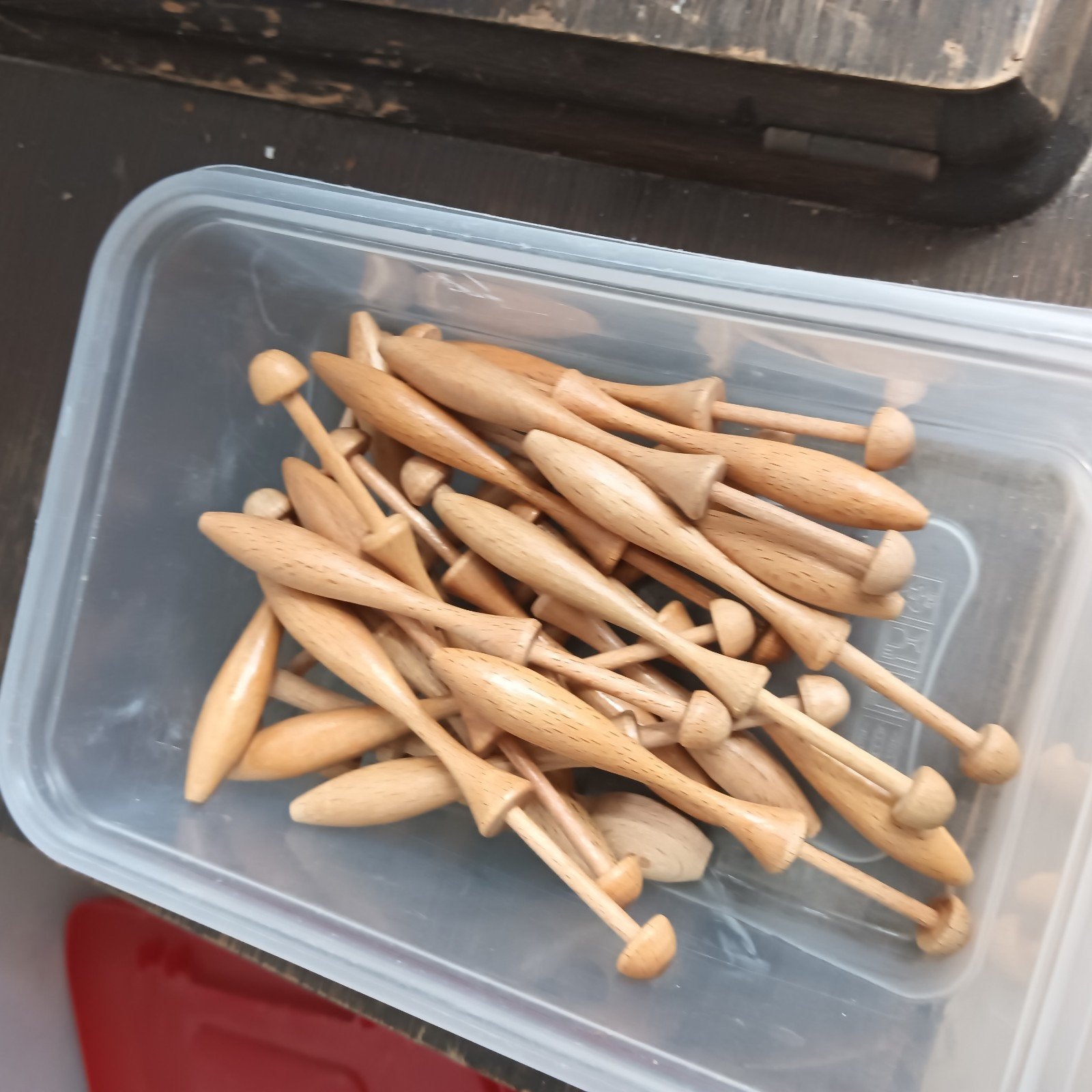 Houten klosjes voor kantklossen - Set van 20, Ophalen, Gebruikt, Klos(sen)