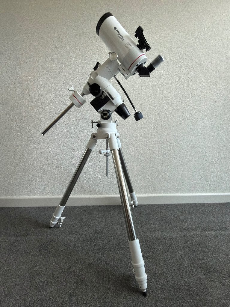 Bresser MC100/1400 en EQ55 EXOS 2 montering met extra's, Ophalen, Lenzentelescoop (refractor), 80 tot 200 mm, Met statief