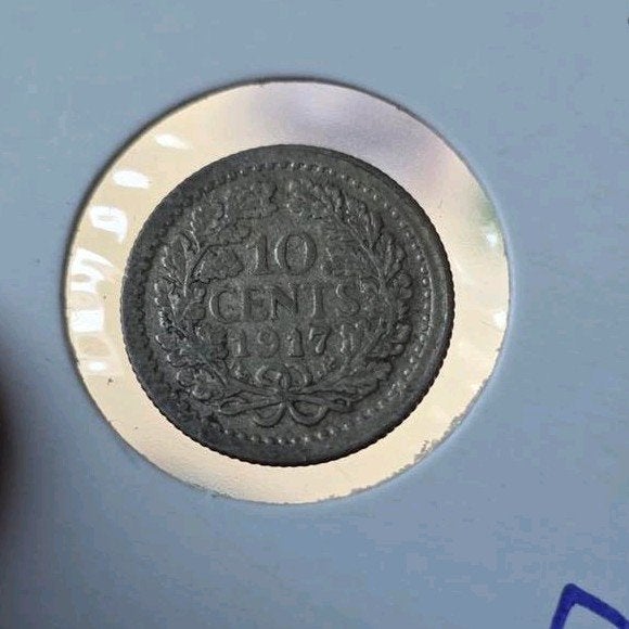 10 cent 1917 Nederland, Postzegels en Munten, Munten | Nederland, Verzenden, Zilver, 10 cent, Koningin Wilhelmina