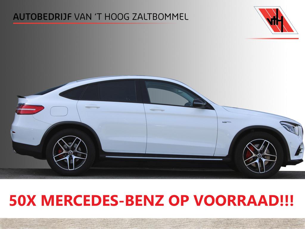 Mercedes-Benz GLC Coupé 250 AUT9 4MATIC AMG LINE NIGHT PAKK, Auto's, Mercedes-Benz, Automaat, Gebruikt, 4 cilinders, Wit