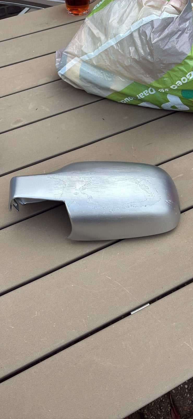 Zilverkleurige spiegelkap Renault scenic 2007 links, Ophalen of Verzenden, Gebruikt, Renault