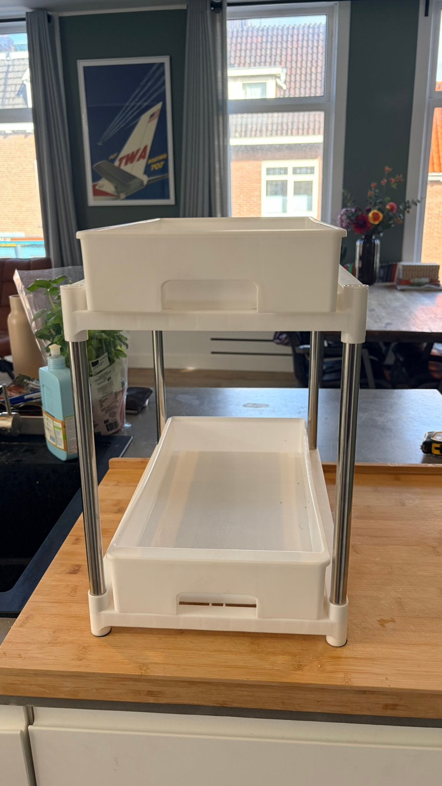 Gootsteenkast organizer, Ophalen, Minder dan 50 cm, Wit, Zo goed als nieuw