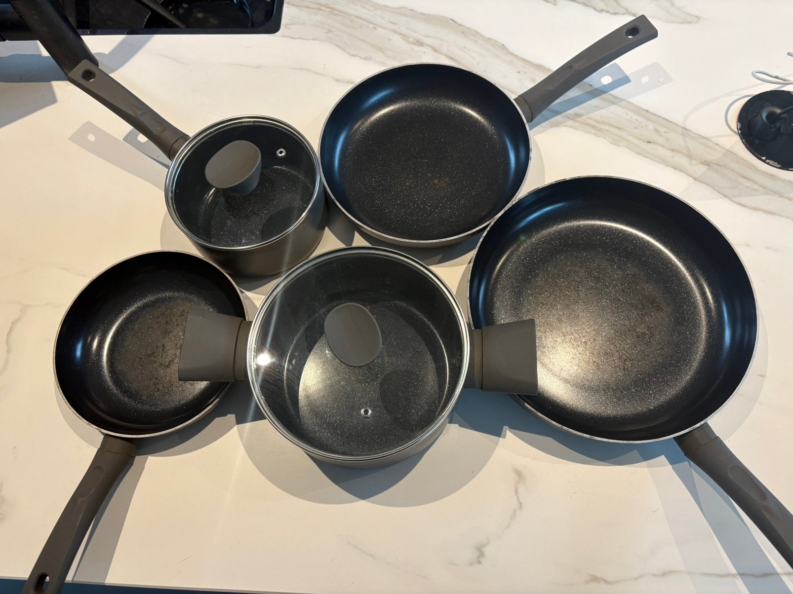 ISENVI pannenset met deksels 5-delig, inductie geschikt, Ophalen, Gebruikt, Rvs, Pannenset