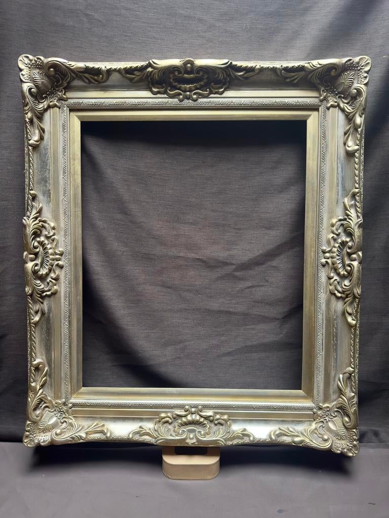 Victoriaanse Rococo Schilderijlijst Zilver/Champagne 50x60cm, Ophalen of Verzenden