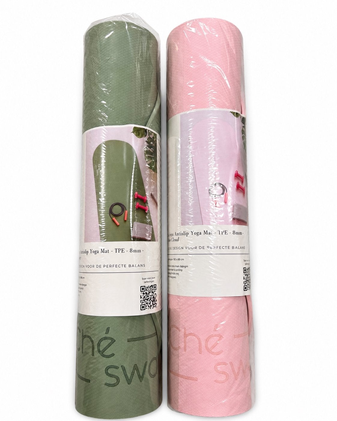 Chéswa Premium Yogamatten 8mm – Roze & Groen Nieuw €5 p/st, Ophalen, Nieuw, Yogamat