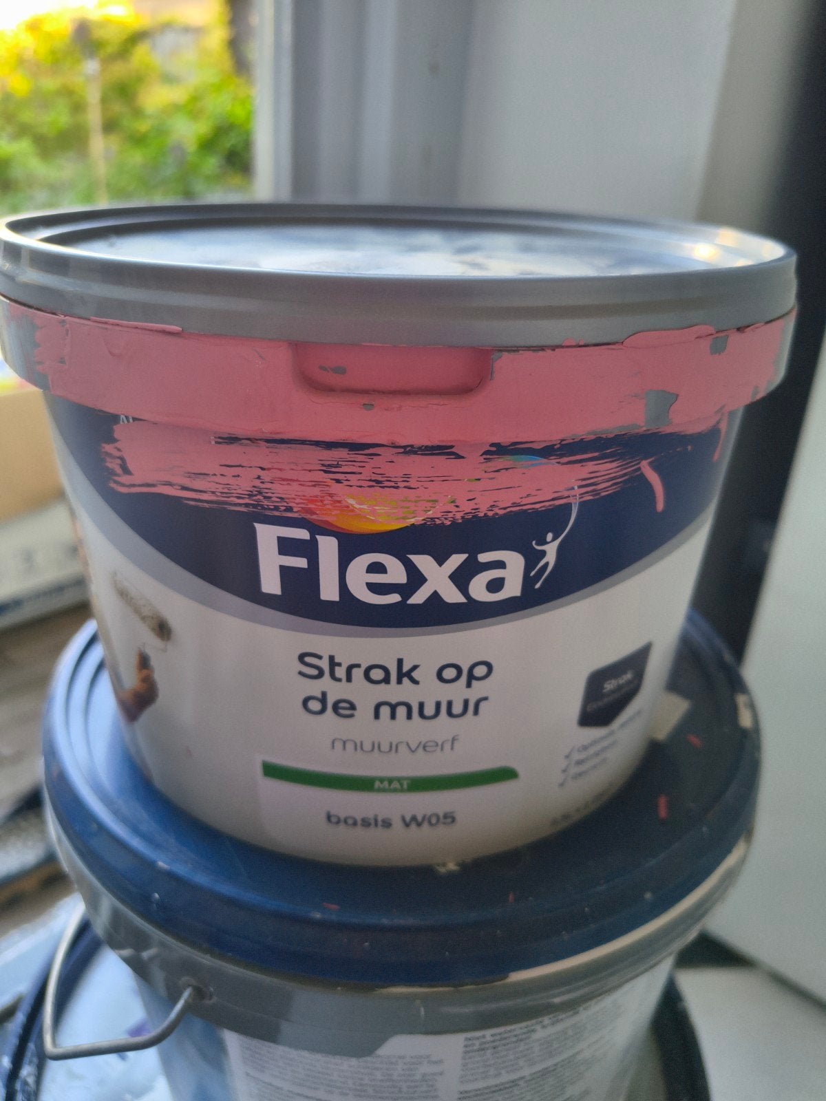 kleine halve emmer roze verf flexa, Minder dan 5 liter, Ophalen, Gebruikt, Roze