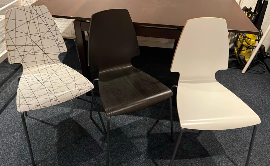 Set van 6 stapelbare IKEA Vilmar eetkamerstoelen, Huis en Inrichting, Ophalen, Gebruikt, Overige kleuren, Vijf, Zes of meer stoelen