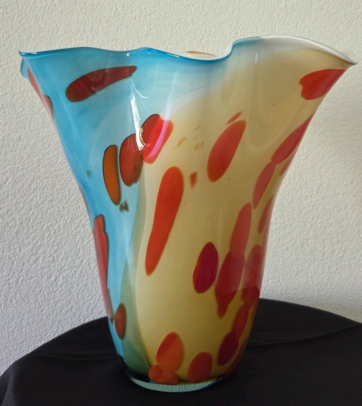Vintage Murano stijl zakdoek vaas, Fazzoletto 35 cm XL, Antiek en Kunst, Ophalen