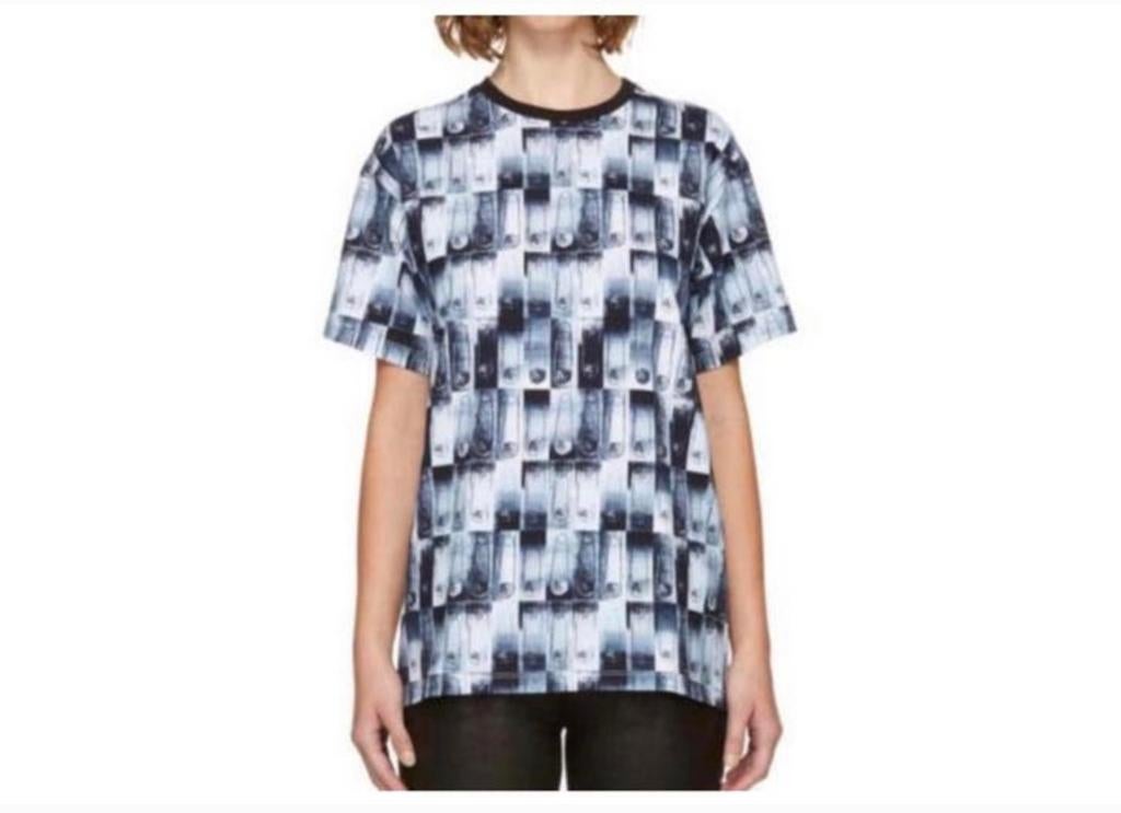 VERSACE Versus Safety Pin Photocopy T-Shirt - NIEUW maat L, Maat 52/54 (L), Blauw, Nieuw, Ophalen of Verzenden