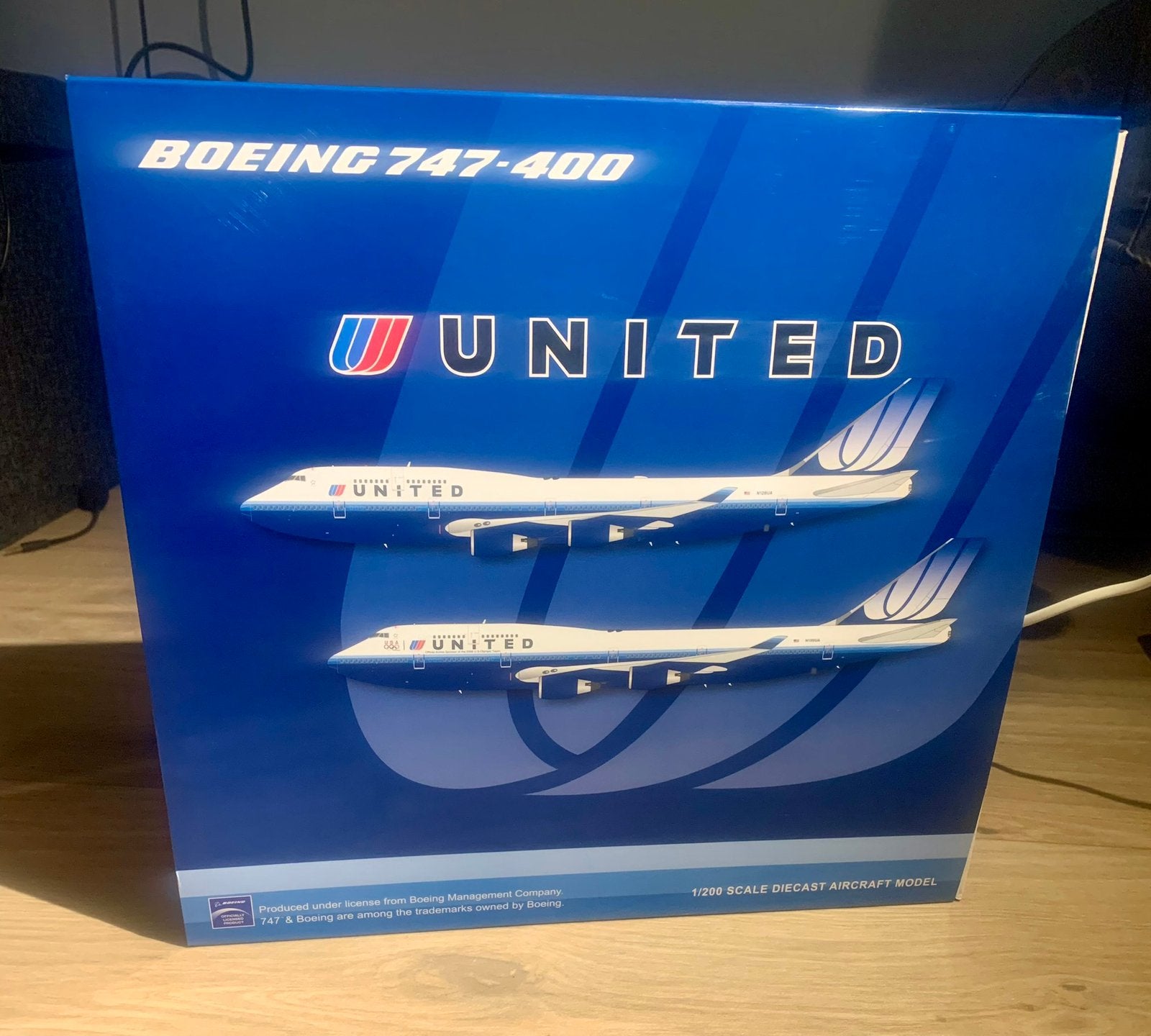 United Airlines 747 ‘U.S Olympic team’, Ophalen of Verzenden, Nieuw, Schaalmodel