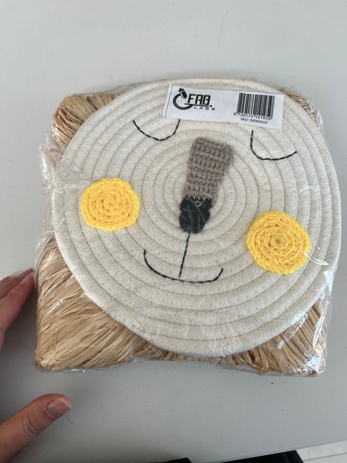 Leuke leeuw wandaccesoire van touw en raffia, Ophalen of Verzenden, Nieuw