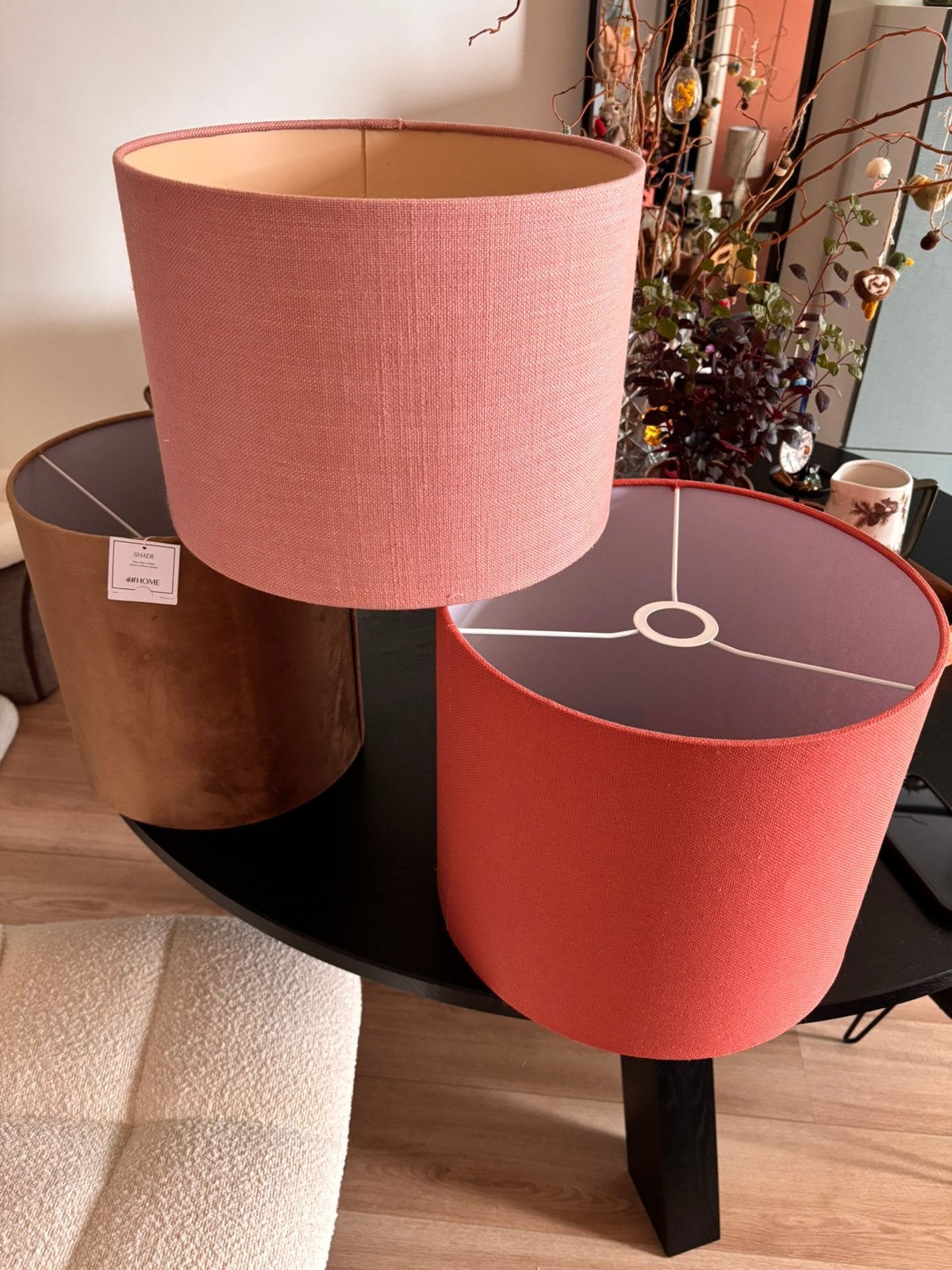 Lampenkap hanglamp, Huis en Inrichting, Ophalen, Zo goed als nieuw, Rond