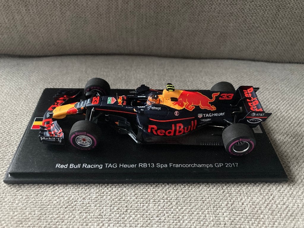 ✅ Max Verstappen 1:43 België Spa GP 2017 Red Bull RB13, Ophalen of Verzenden, Nieuw, Formule 1