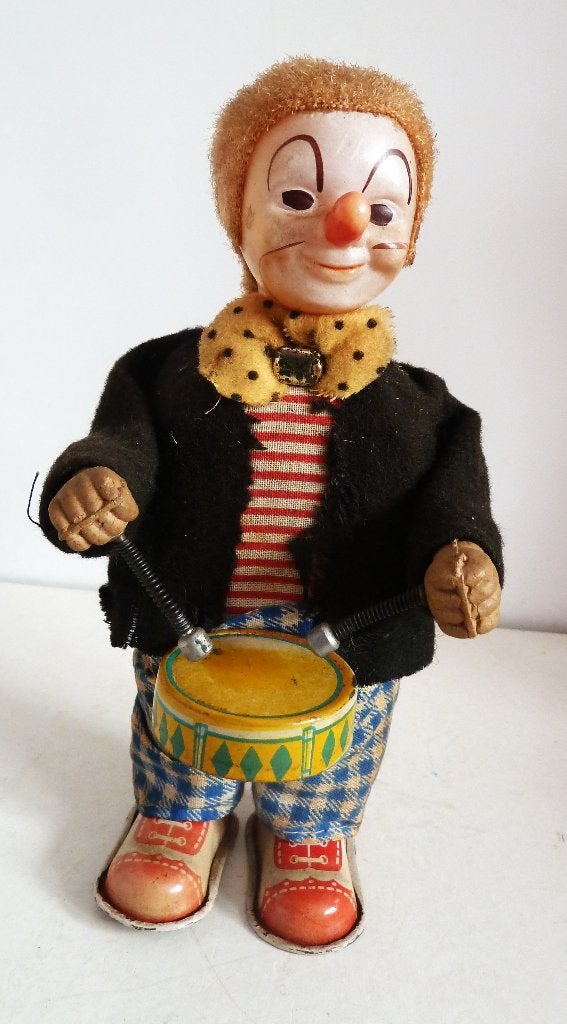 Antieke  bliike opwind Clown Nomura made in Japan, Ophalen of Verzenden