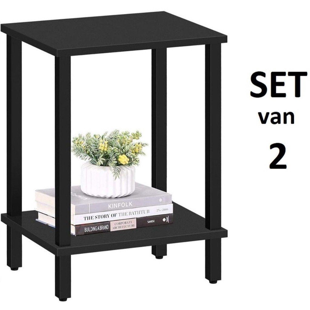 Foto 3 van Bijzettafel Set van 2-Woonkamer - 53x38x30cm-Bruın of Zwart