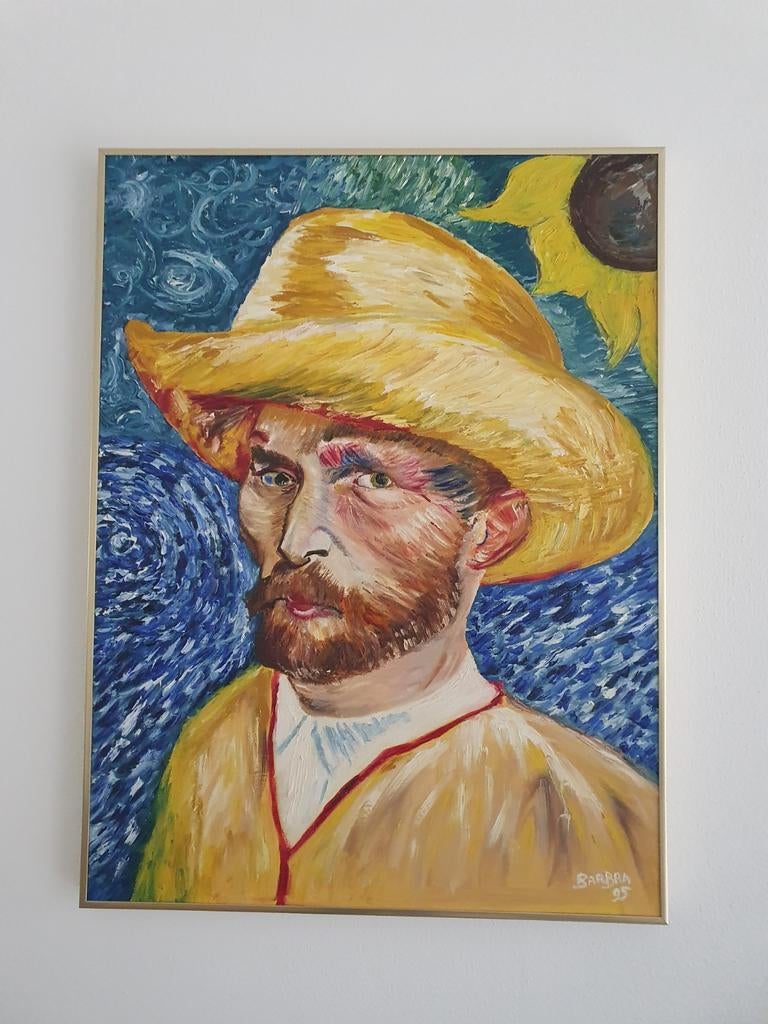 Schilderij: Zelfportret Van Gogh met strohoed, Antiek en Kunst, Kunst | Schilderijen | Klassiek, Ophalen
