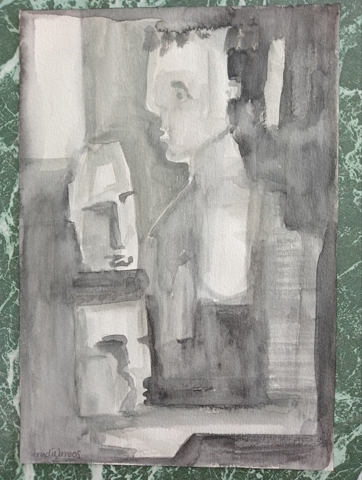 Trudie Broos aquarel, Ophalen of Verzenden